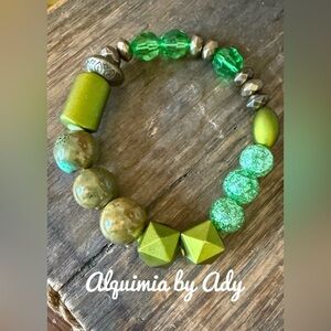 Alquimia Green and Gold Earrings